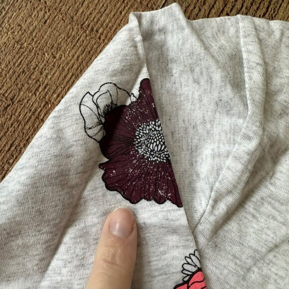 Justice girls size large long sleeve graphic tee shirt in gray with glitter - Picture 3 of 11